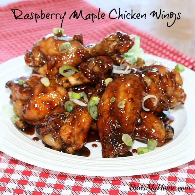 raspberry maple chicken wings from thatsmyhome.recipesfoodandcooking.com