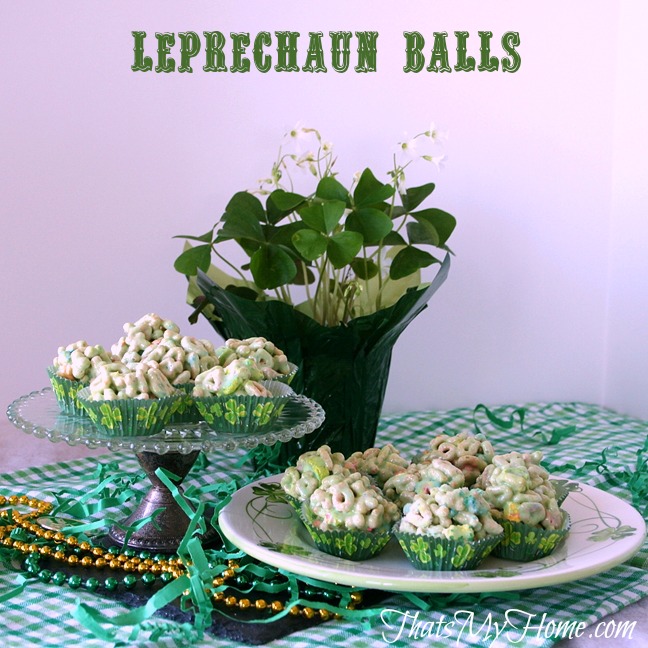 Marshmallow Treats Leprechaun Balls from That's My Home