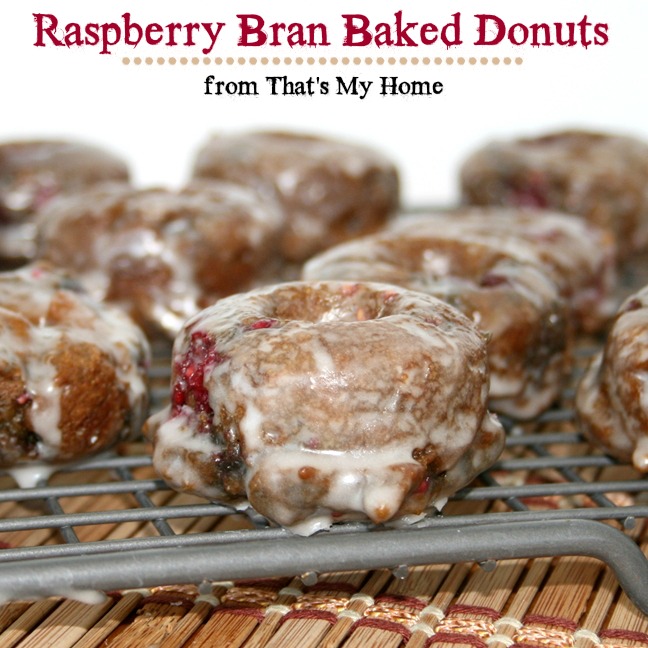 Raspberry Bran Baked Donuts