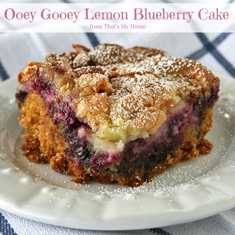Ooey Gooey Lemon Blueberry Cake from That's My Home